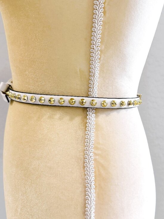 Prada Leather Belt White Gold Studs and Leather Bow Size: XS 70/28 main image 8